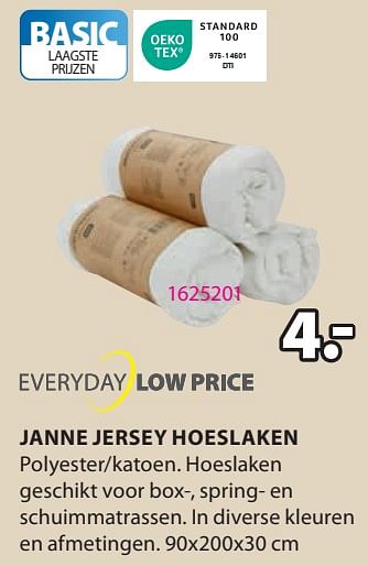 Promoties Janne jersey hoeslaken - Huismerk - Jysk - Geldig van 15/04/2024 tot 19/05/2024 bij Jysk