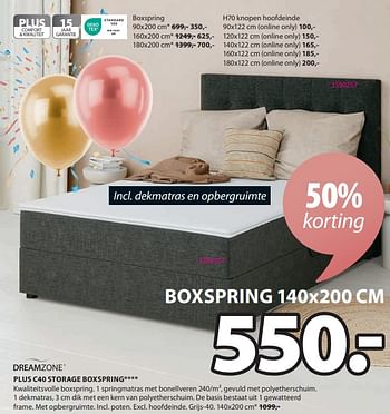 Promotions Plus c40 storage boxspring - DreamZone - Valide de 15/04/2024 à 19/05/2024 chez Jysk
