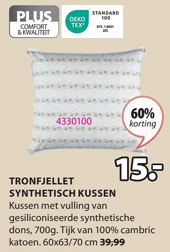 Promotions Tronfjellet synthetisch kussen - Produit Maison - Jysk - Valide de 15/04/2024 à 19/05/2024 chez Jysk