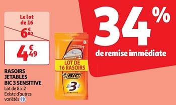 Promotions Rasoirs jetables bic 3 sensitive - BIC - Valide de 16/04/2024 à 22/04/2024 chez Auchan Ronq