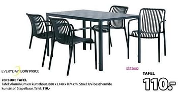 Promoties Jersore tafel - Huismerk - Jysk - Geldig van 15/04/2024 tot 19/05/2024 bij Jysk