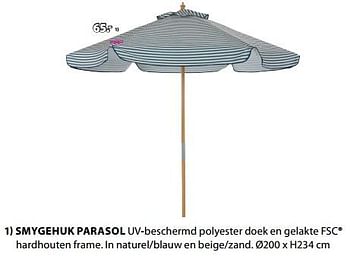 Promoties Smygehuk parasol - Huismerk - Jysk - Geldig van 15/04/2024 tot 19/05/2024 bij Jysk