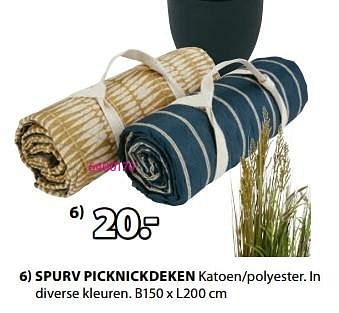 Promoties Spurv picknickdeken - Huismerk - Jysk - Geldig van 15/04/2024 tot 19/05/2024 bij Jysk