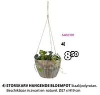 Promoties Storskarv hangende bloempot - Huismerk - Jysk - Geldig van 15/04/2024 tot 19/05/2024 bij Jysk