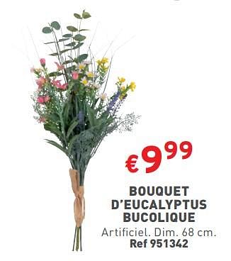 Promoties Bouquet d’eucalyptus bucolique - Huismerk - Trafic  - Geldig van 17/04/2024 tot 22/04/2024 bij Trafic