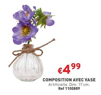 Promotions Composition avec vase - Produit maison - Trafic  - Valide de 17/04/2024 à 22/04/2024 chez Trafic