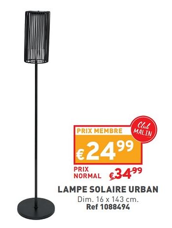Promotions Lampe solaire urban - Produit maison - Trafic  - Valide de 17/04/2024 à 22/04/2024 chez Trafic