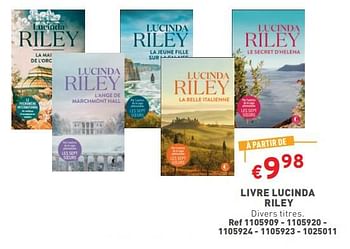 Promoties Livre lucinda riley - Huismerk - Trafic  - Geldig van 17/04/2024 tot 22/04/2024 bij Trafic