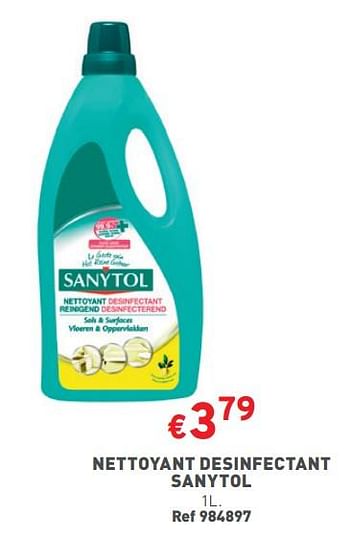 Promoties Nettoyant desinfectant sanytol - Sanytol - Geldig van 17/04/2024 tot 22/04/2024 bij Trafic