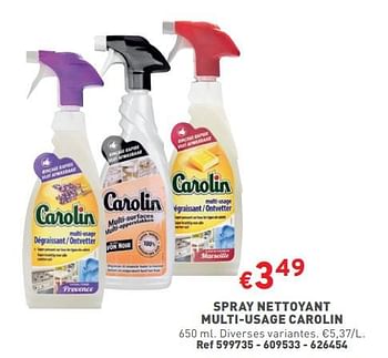 Promoties Spray nettoyant multi-usage carolin - Carolin - Geldig van 17/04/2024 tot 22/04/2024 bij Trafic