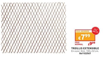 Promoties Treillis extensible - Huismerk - Trafic  - Geldig van 17/04/2024 tot 22/04/2024 bij Trafic