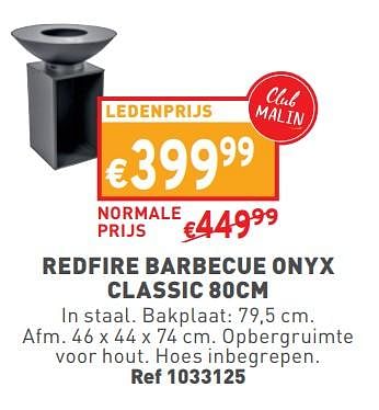 Promoties Redfire barbecue onyx classic - Redfire - Geldig van 17/04/2024 tot 22/04/2024 bij Trafic