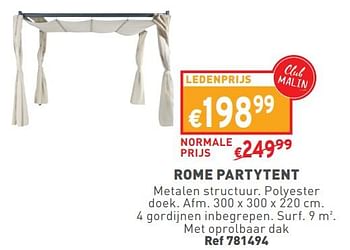 Promoties Rome partytent - Huismerk - Trafic  - Geldig van 17/04/2024 tot 22/04/2024 bij Trafic