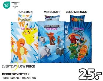 Promoties Dekbedovertrek pokemon - Huismerk - Jysk - Geldig van 15/04/2024 tot 19/05/2024 bij Jysk