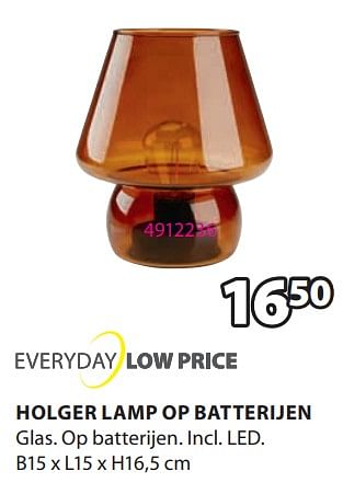 Promotions Holger lamp op batterijen - Produit Maison - Jysk - Valide de 15/04/2024 à 19/05/2024 chez Jysk
