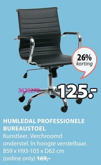 Promotions Humledal professionele bureaustoel - Produit Maison - Jysk - Valide de 15/04/2024 à 19/05/2024 chez Jysk