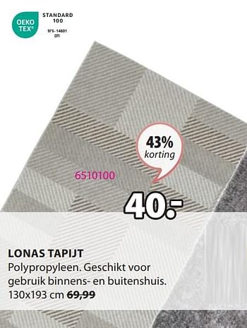 Promoties Lonas tapijt - Huismerk - Jysk - Geldig van 15/04/2024 tot 19/05/2024 bij Jysk