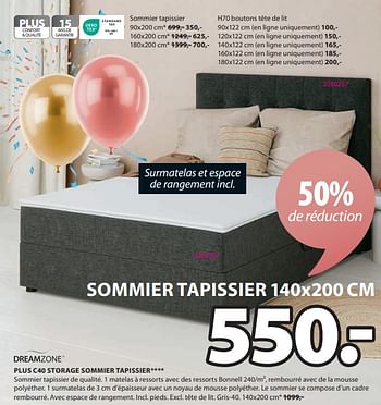 Promotions Plus c40 storage sommier tapissier - DreamZone - Valide de 15/04/2024 à 19/05/2024 chez Jysk