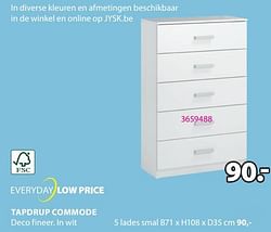 Tapdrup commode 5 lades smal