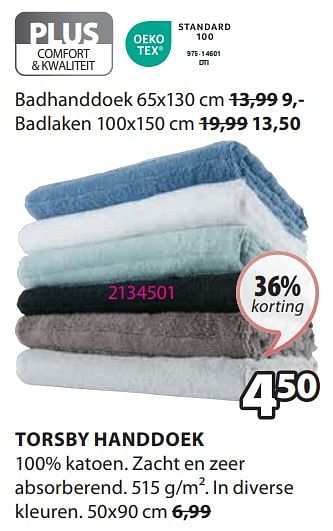 Promoties Torsby handdoek - Huismerk - Jysk - Geldig van 15/04/2024 tot 19/05/2024 bij Jysk