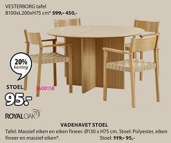 Promotions Vadehavet stoel - Produit Maison - Jysk - Valide de 15/04/2024 à 19/05/2024 chez Jysk