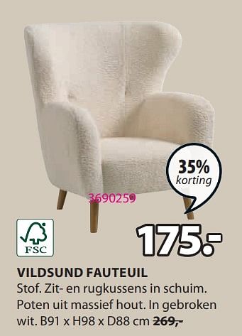 Promotions Vildsund fauteuil - Produit Maison - Jysk - Valide de 15/04/2024 à 19/05/2024 chez Jysk
