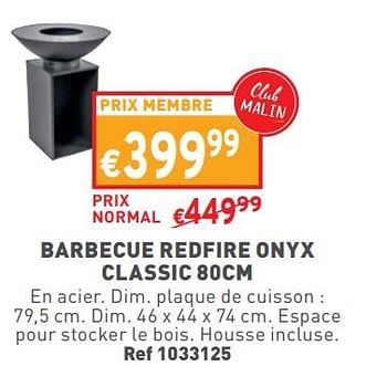 Promotions Barbecue redfire onyx classic - Redfire - Valide de 17/04/2024 à 22/04/2024 chez Trafic
