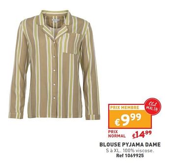 Promotions Blouse pyjama dame - Produit maison - Trafic  - Valide de 17/04/2024 à 22/04/2024 chez Trafic