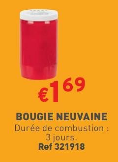 Promotions Bougie neuvaine - Produit maison - Trafic  - Valide de 17/04/2024 à 22/04/2024 chez Trafic