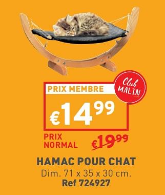 Promotions Hamac pour chat - Produit maison - Trafic  - Valide de 17/04/2024 à 22/04/2024 chez Trafic