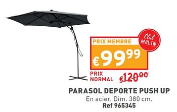 Promoties Parasol deporte push up - Huismerk - Trafic  - Geldig van 17/04/2024 tot 22/04/2024 bij Trafic