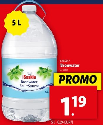 Promotions Bronwater - Saskia - Valide de 24/04/2024 à 30/04/2024 chez Lidl