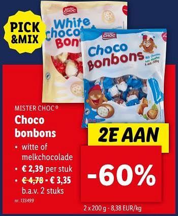 Promotions Choco bonbons - Mister Choc - Valide de 24/04/2024 à 30/04/2024 chez Lidl