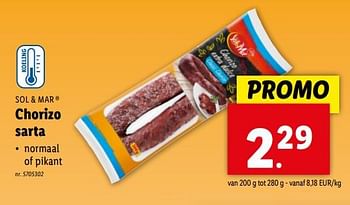 Promoties Chorizo sarta - Sol & Mar - Geldig van 24/04/2024 tot 30/04/2024 bij Lidl