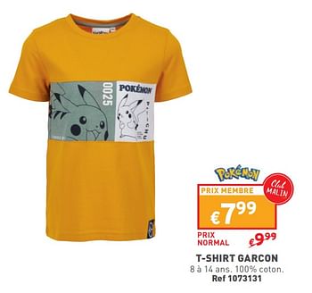 Promotions T-shirt garcon - Pokemon - Valide de 17/04/2024 à 22/04/2024 chez Trafic