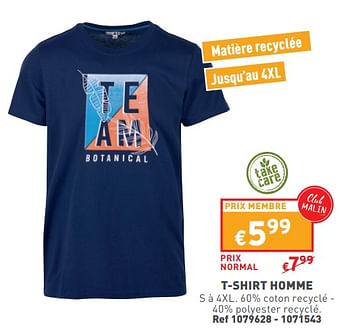 Promotions T-shirt homme - Produit maison - Trafic  - Valide de 17/04/2024 à 22/04/2024 chez Trafic