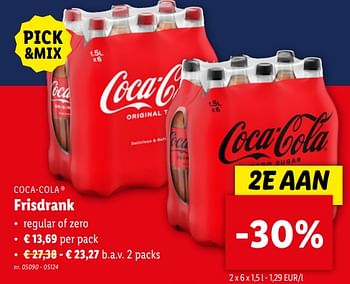 Promotions Frisdrank - Coca Cola - Valide de 24/04/2024 à 30/04/2024 chez Lidl