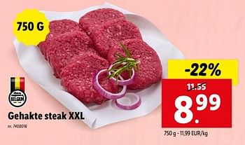 Promotions Gehakte steak xxl - Produit maison - Lidl - Valide de 24/04/2024 à 30/04/2024 chez Lidl
