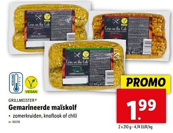 Promoties Gemarineerde maïskolf - Grill Meister - Geldig van 24/04/2024 tot 30/04/2024 bij Lidl
