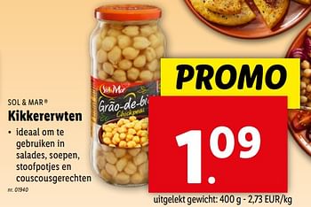 Promotions Kikkererwten - Sol & Mar - Valide de 24/04/2024 à 30/04/2024 chez Lidl