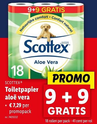 Promotions Toiletpapier aloë vera - Scottex - Valide de 24/04/2024 à 30/04/2024 chez Lidl