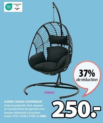 Promoties Gjern chaise suspendue - Huismerk - Jysk - Geldig van 15/04/2024 tot 19/05/2024 bij Jysk