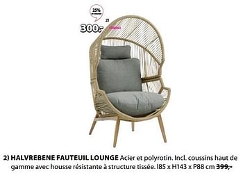 Promotions Halvrebene fauteuil lounge - Produit Maison - Jysk - Valide de 15/04/2024 à 19/05/2024 chez Jysk