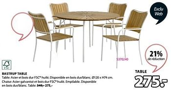 Promoties Bastrup table - Huismerk - Jysk - Geldig van 15/04/2024 tot 19/05/2024 bij Jysk