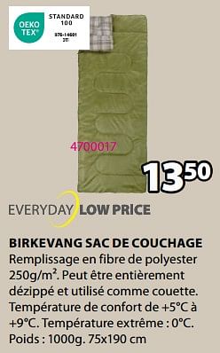Promotions Birkevang sac de couchage - Produit Maison - Jysk - Valide de 15/04/2024 à 19/05/2024 chez Jysk
