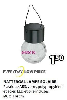 Promotions Nattergal lampe solaire - Produit Maison - Jysk - Valide de 15/04/2024 à 19/05/2024 chez Jysk