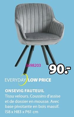 Promotions Onsevig fauteuil - Produit Maison - Jysk - Valide de 15/04/2024 à 19/05/2024 chez Jysk