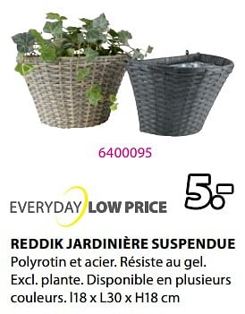 Promoties Reddik jardinière suspendue - Huismerk - Jysk - Geldig van 15/04/2024 tot 19/05/2024 bij Jysk