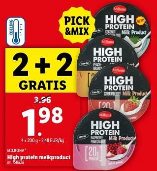 Promoties High protein melkproduct - Milbona - Geldig van 24/04/2024 tot 30/04/2024 bij Lidl