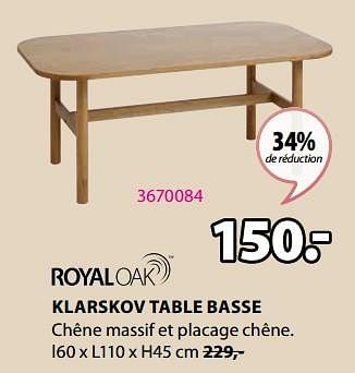 Promotions Klarskov table basse - Produit Maison - Jysk - Valide de 15/04/2024 à 19/05/2024 chez Jysk